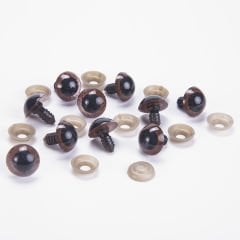AMIGURUMI BROWN EYES - 5 PAIRS 16 MM