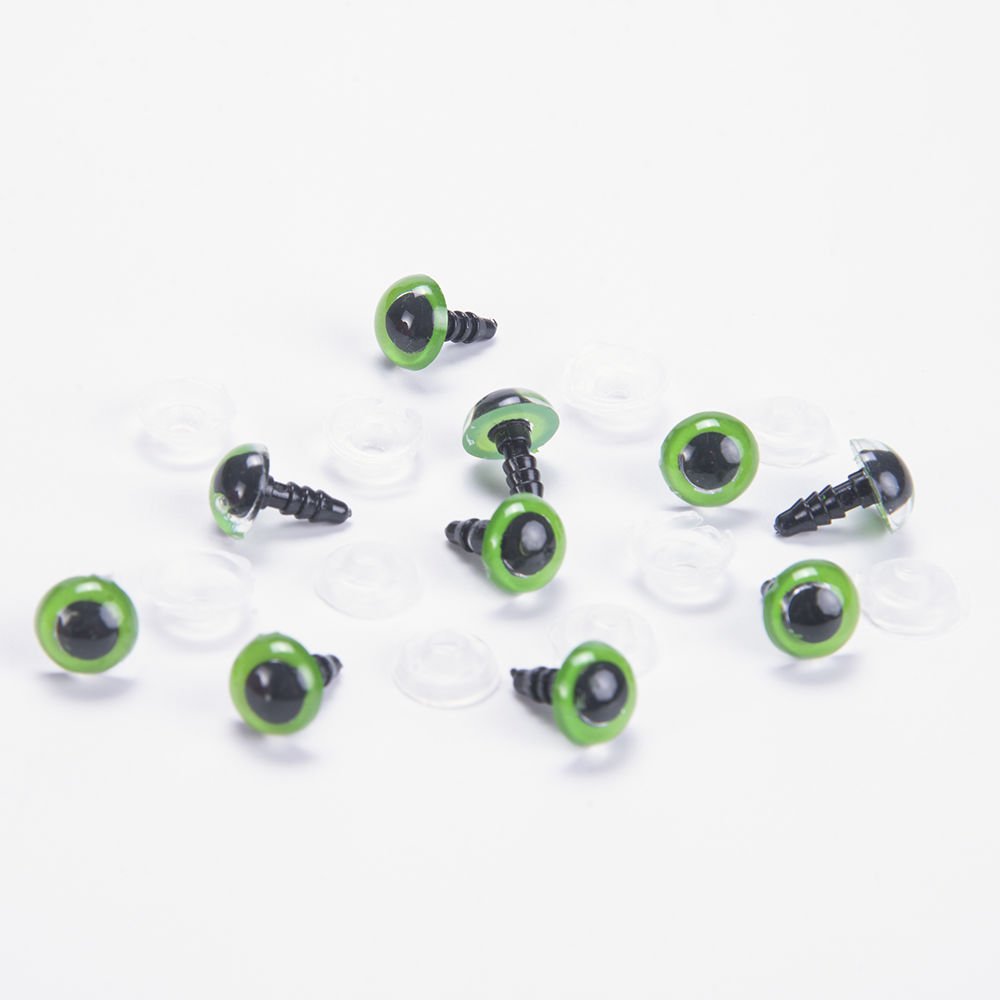 AMIGURUMI GREEN EYES - 5 PAIRS 10 MM