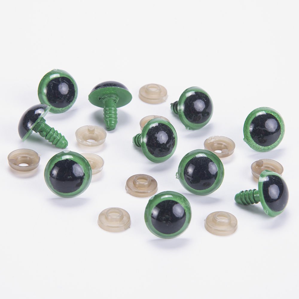 AMIGURUMI GREEN EYES - 5 PAIRS 16 MM