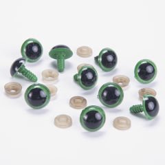 AMIGURUMI GREEN EYES - 5 PAIRS 16 MM