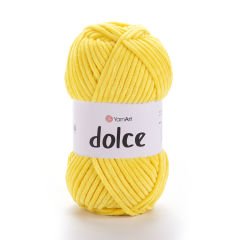 YARNART DOLCE - VELVET KNITTING YARN YELLOW - 761