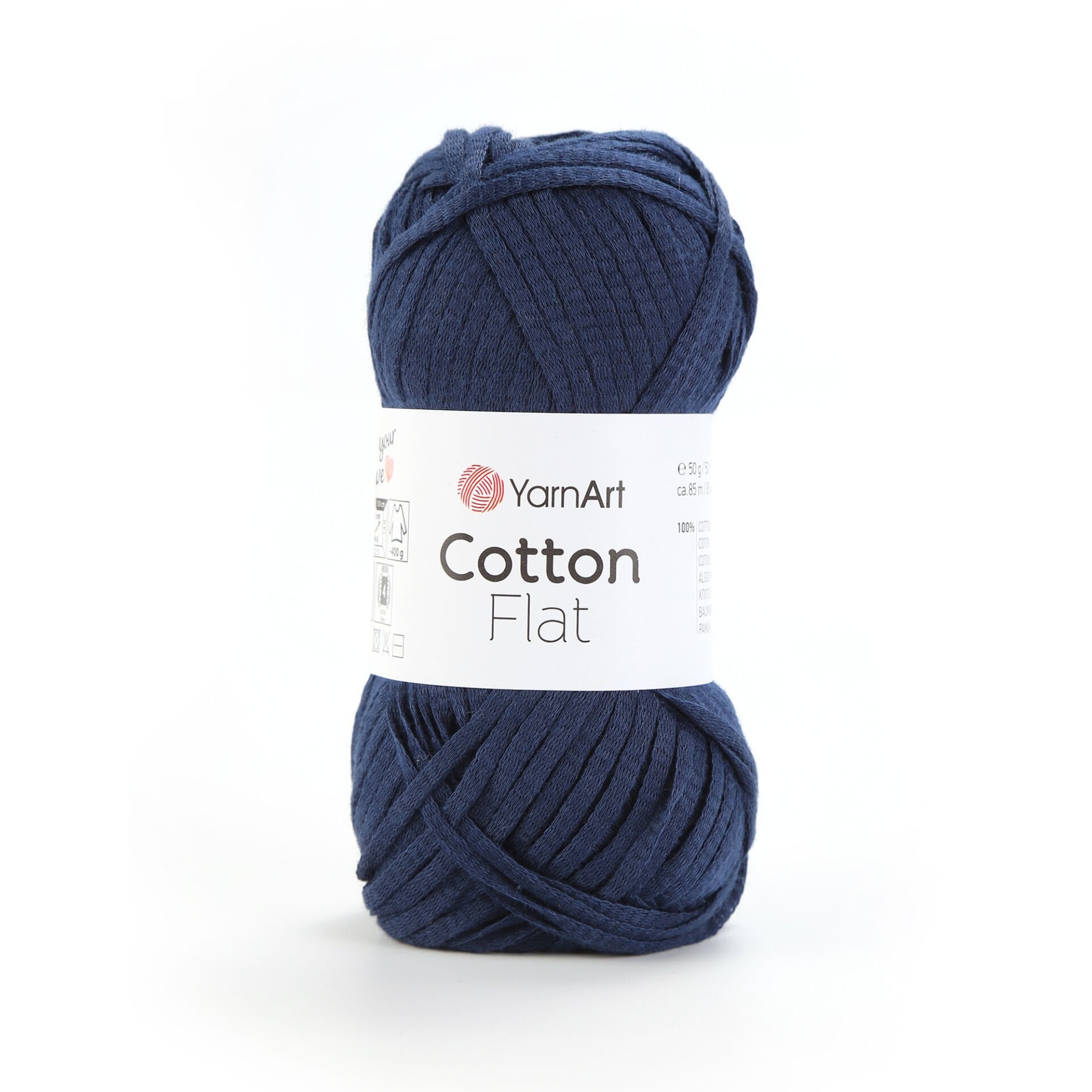 YARNART COTTON FLAT - KNITTING YARN NAVY - 6734