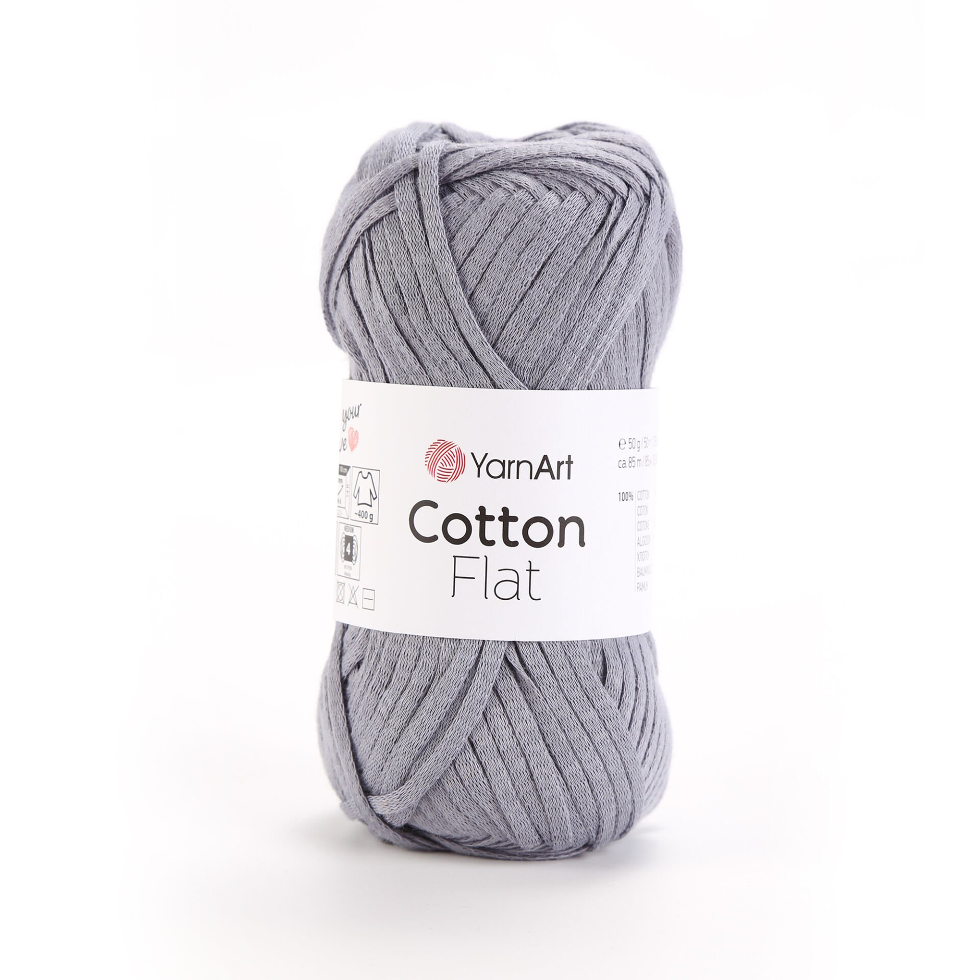 YARNART COTTON FLAT - KNITTING YARN GREY - 6737