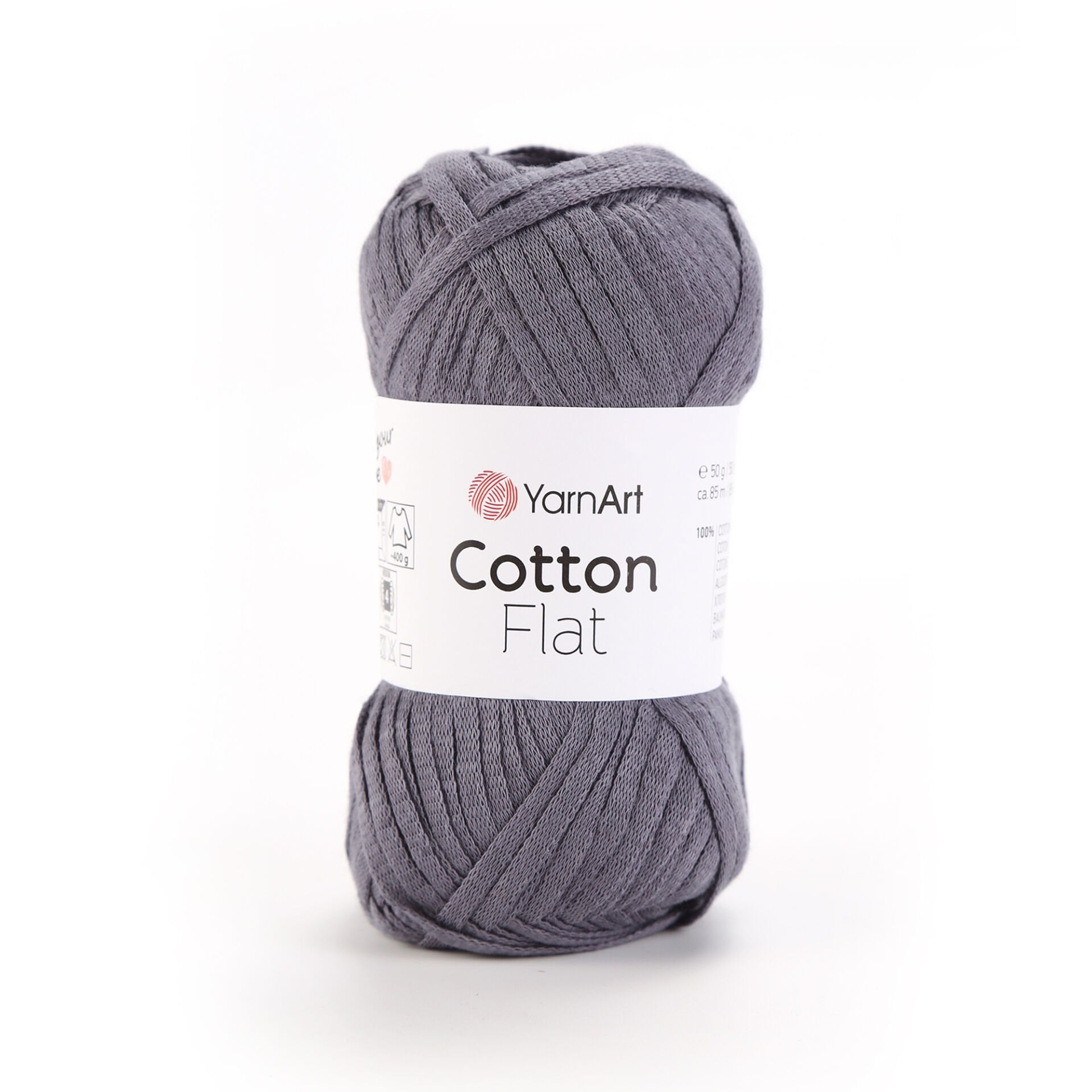 YARNART COTTON FLAT - KNITTING YARN GREY - 6738