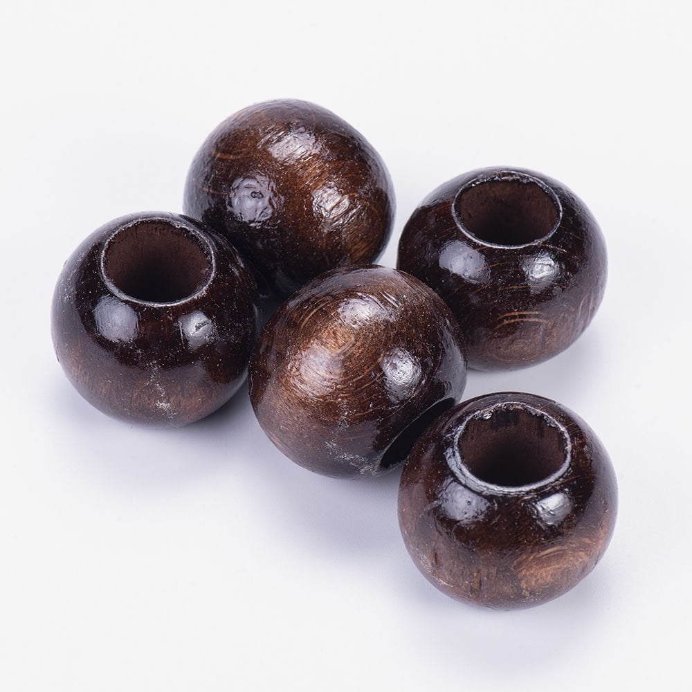 WOODEN BEADS 25 MM - 5 PIECES