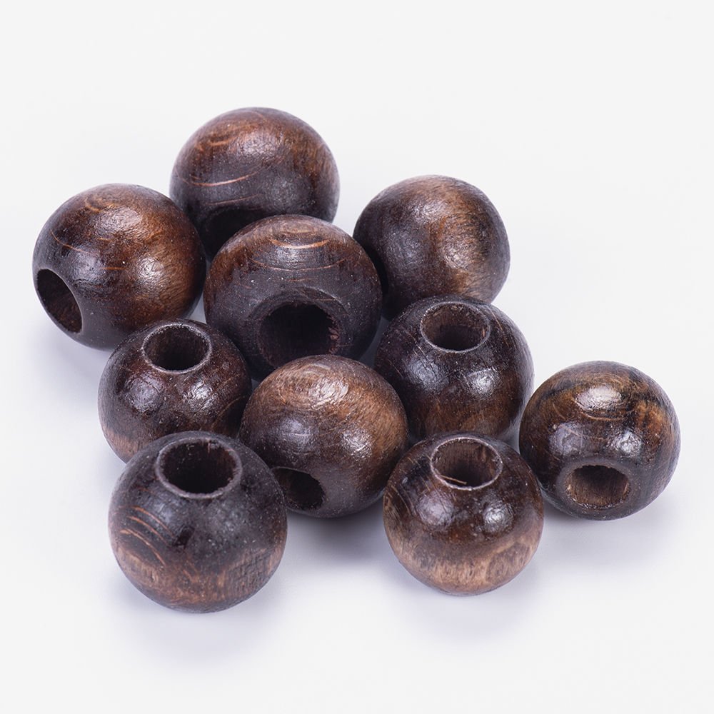 WOODEN BEADS 15 MM - 10 PIECES