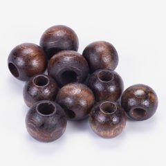 WOODEN BEADS 15 MM - 10 PIECES