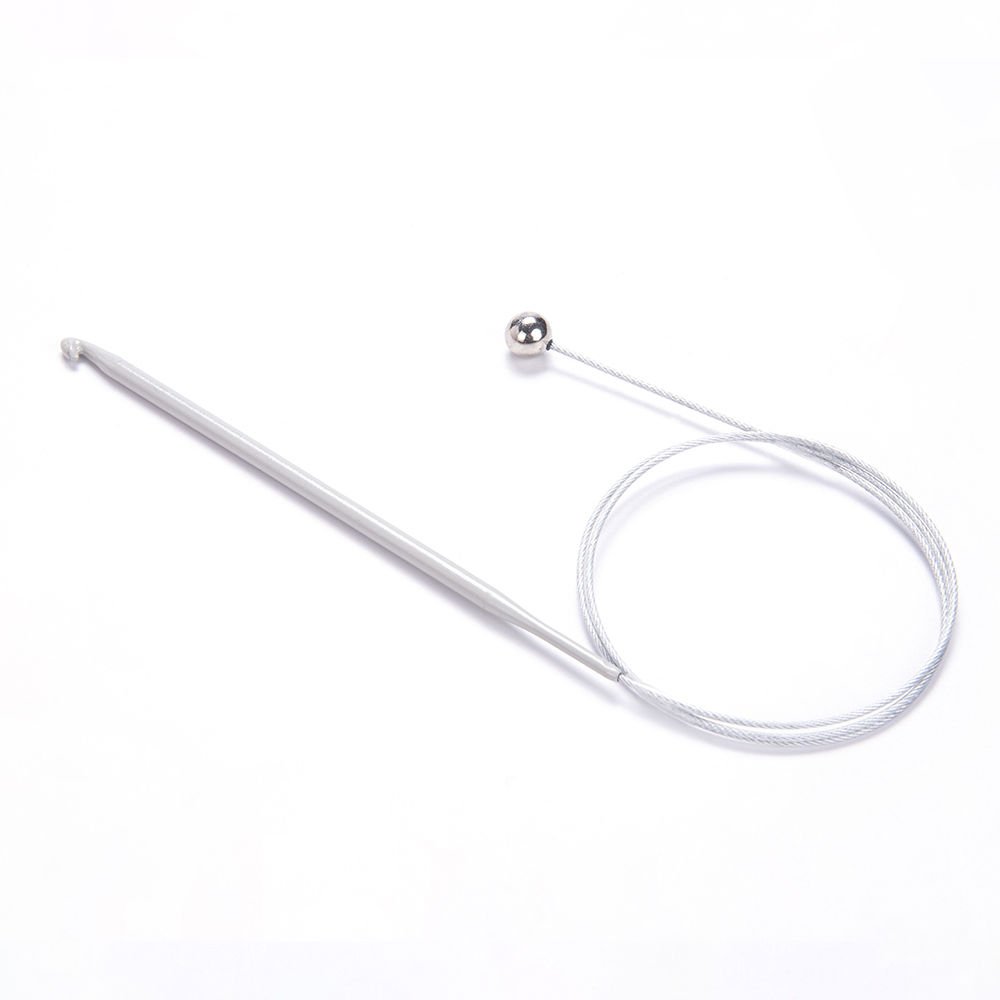 FLEXIBLE STEEL WIRED TUNISIAN CROCHET HOOK 80 CM 4 MM
