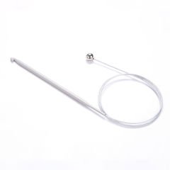 FLEXIBLE STEEL WIRED TUNISIAN CROCHET HOOK 80 CM 4 MM