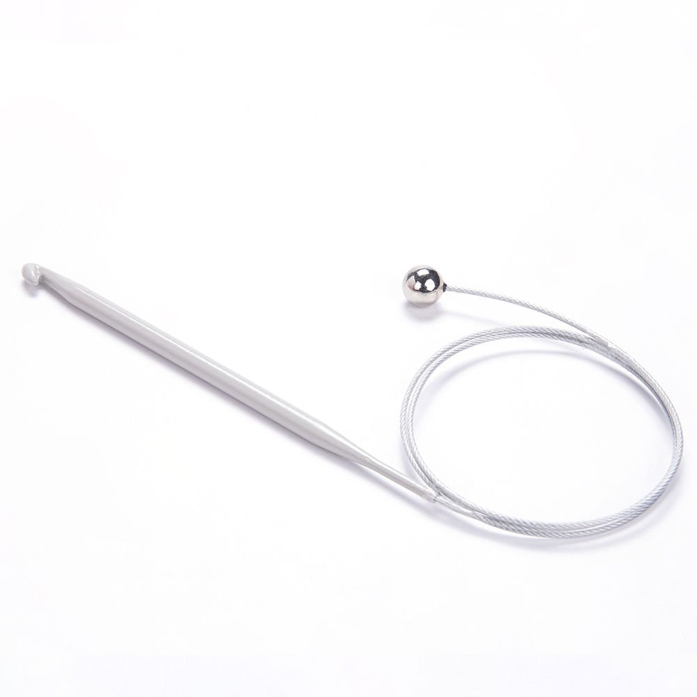 FLEXIBLE STEEL WIRED TUNISIAN CROCHET HOOK 80 CM 5 MM