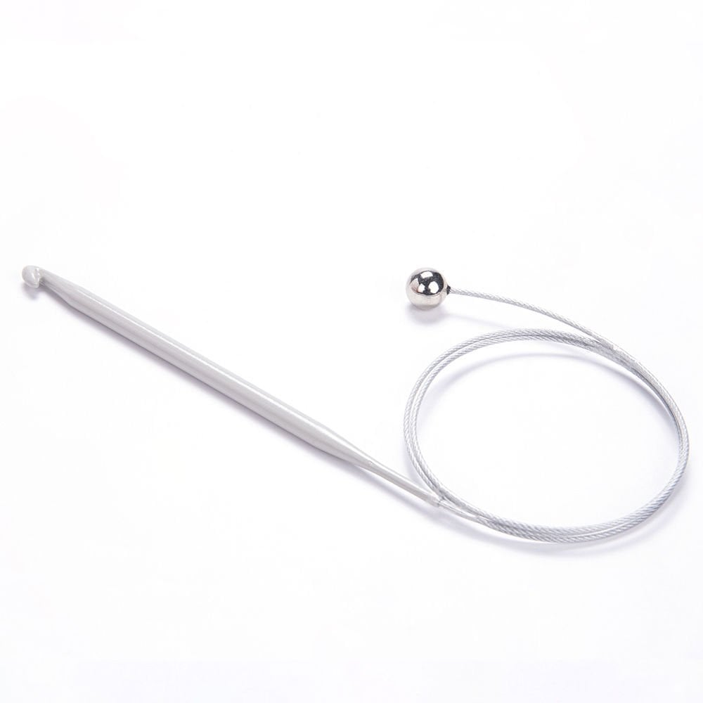 FLEXIBLE STEEL WIRED TUNISIAN CROCHET HOOK 80 CM 6 MM