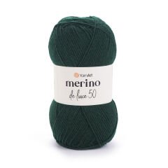 YARNART MERINO DE LUXE 50 - KNITTING YARN GREEN - 590