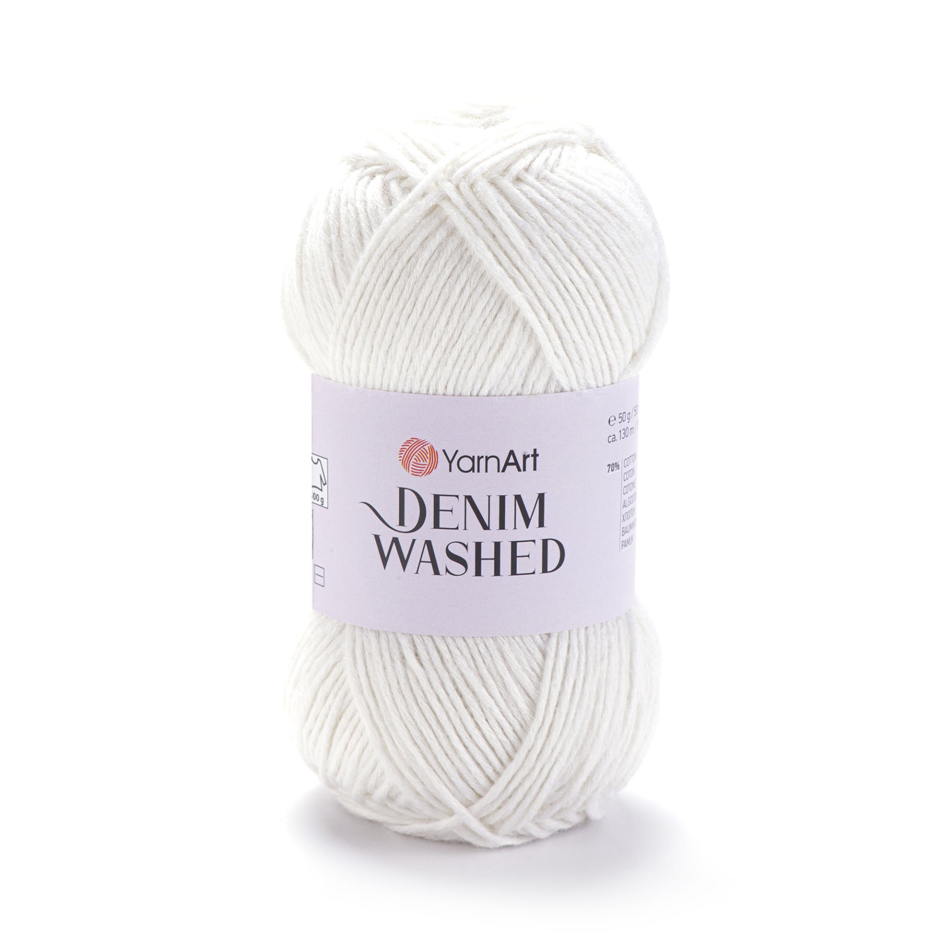 YARNART DENIM WASHED - MELANGE KNITTING YARN OFF-WHITE - 900