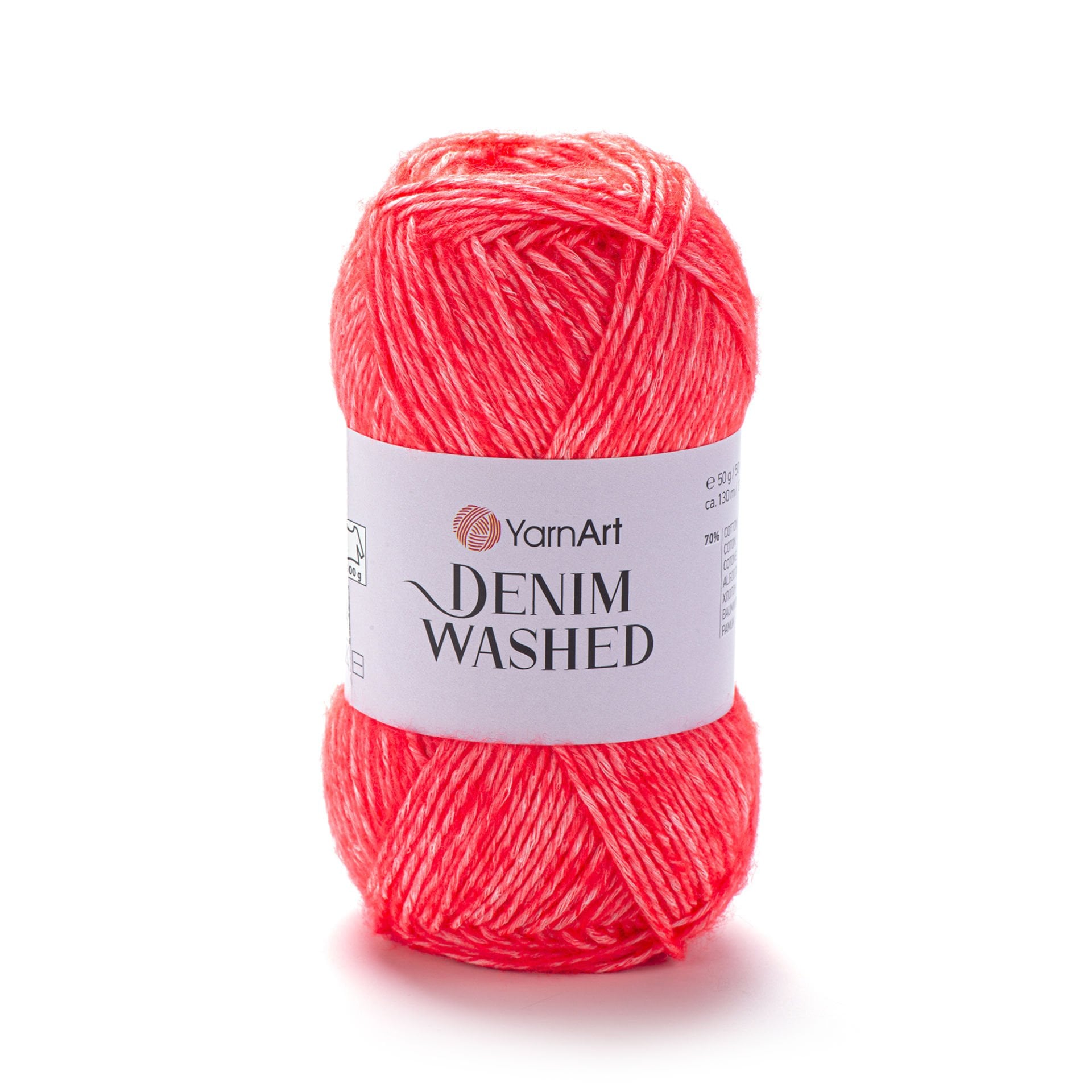 YARNART DENIM WASHED - MELANGE KNITTING YARN NEON ORANGE - 913
