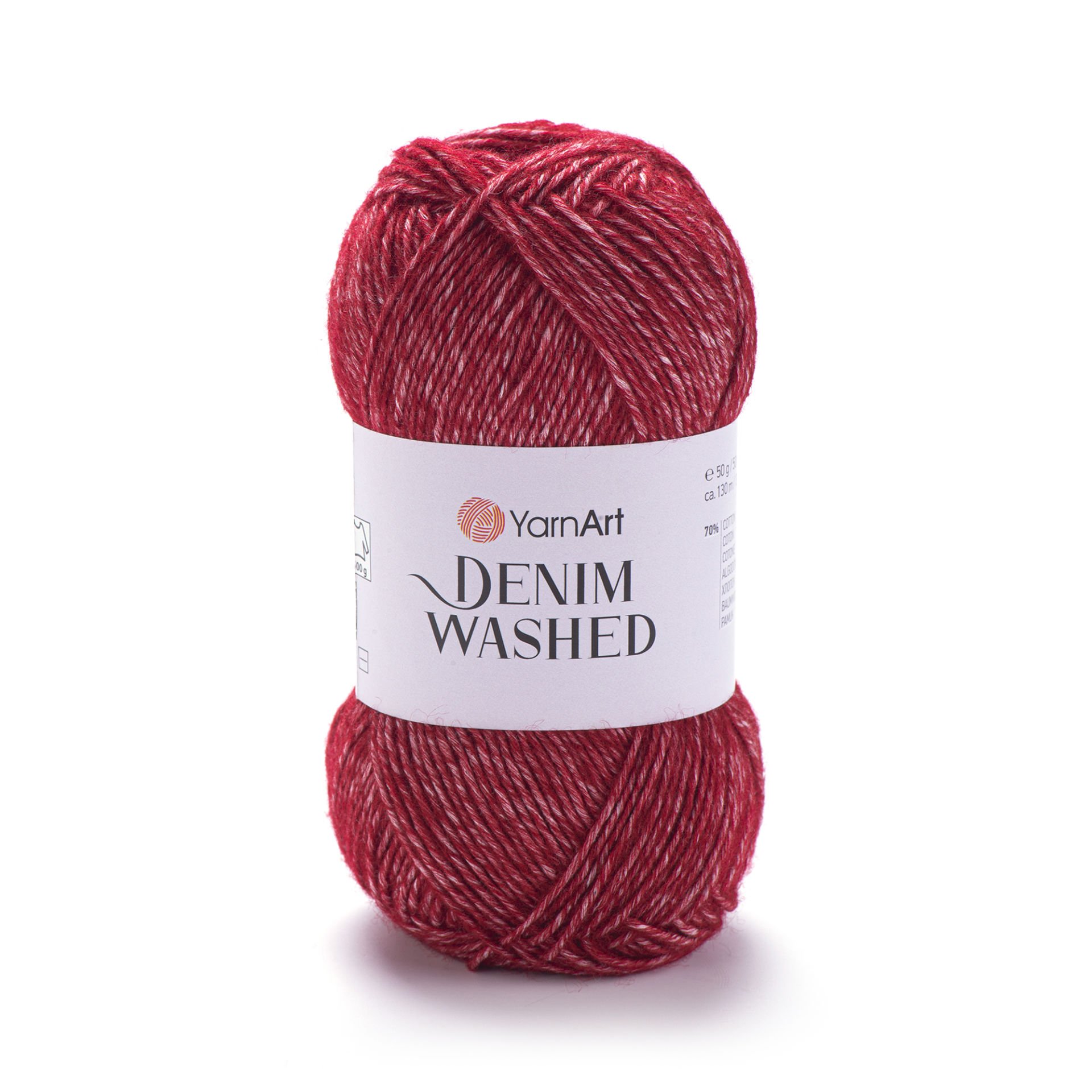 YARNART DENIM WASHED - MELANGE KNITTING YARN CLARET - 918