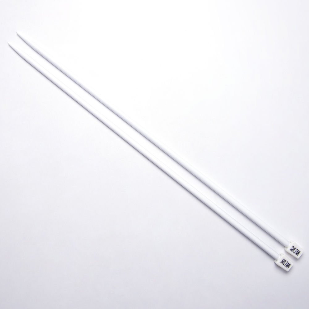 WHITE KNITTING NEEDLE 35 CM