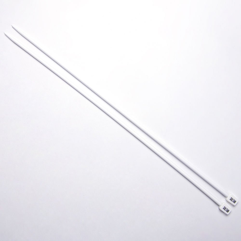 WHITE KNITTING NEEDLE 35 CM 4 MM