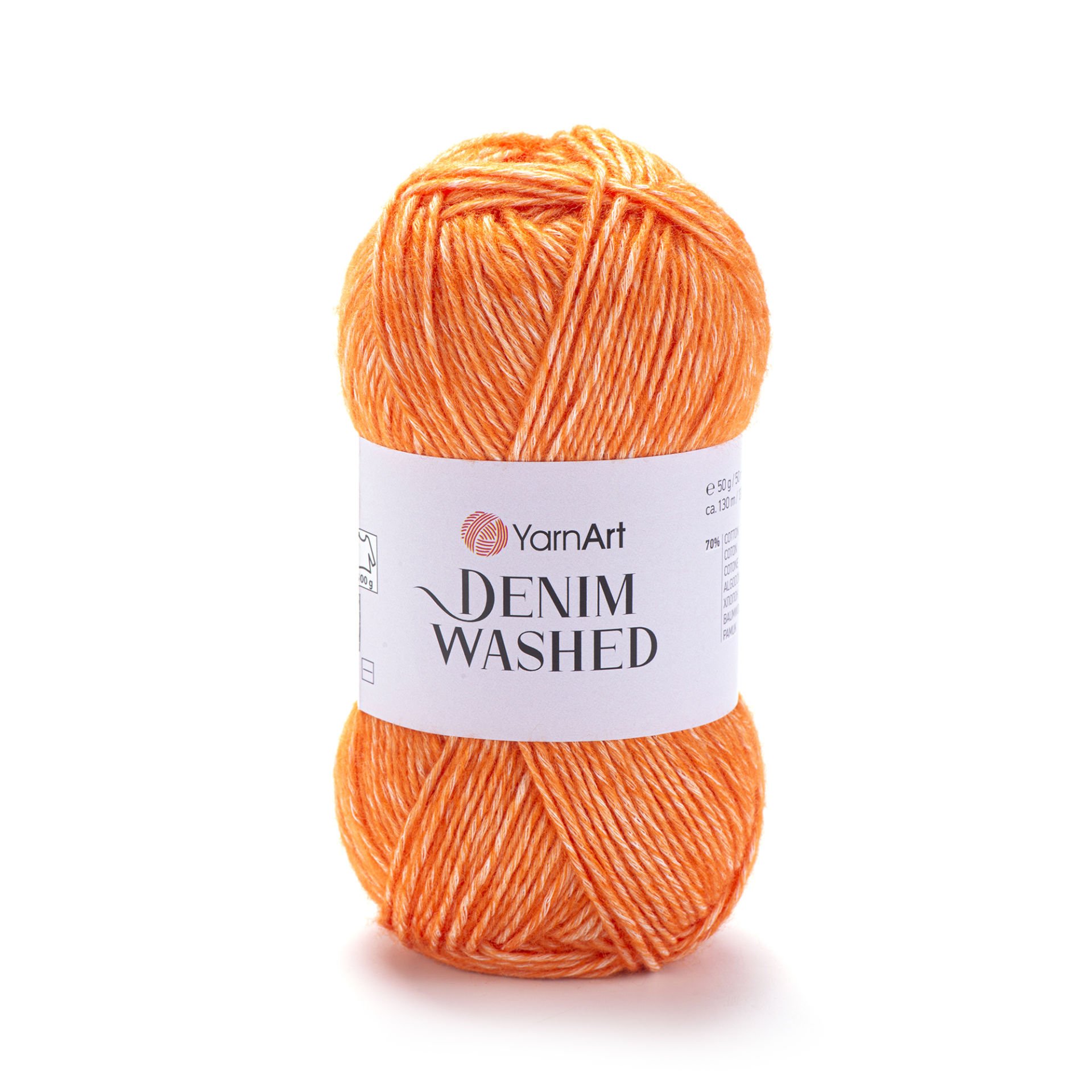 YARNART DENIM WASHED - MELANGE KNITTING YARN ORANGE - 902