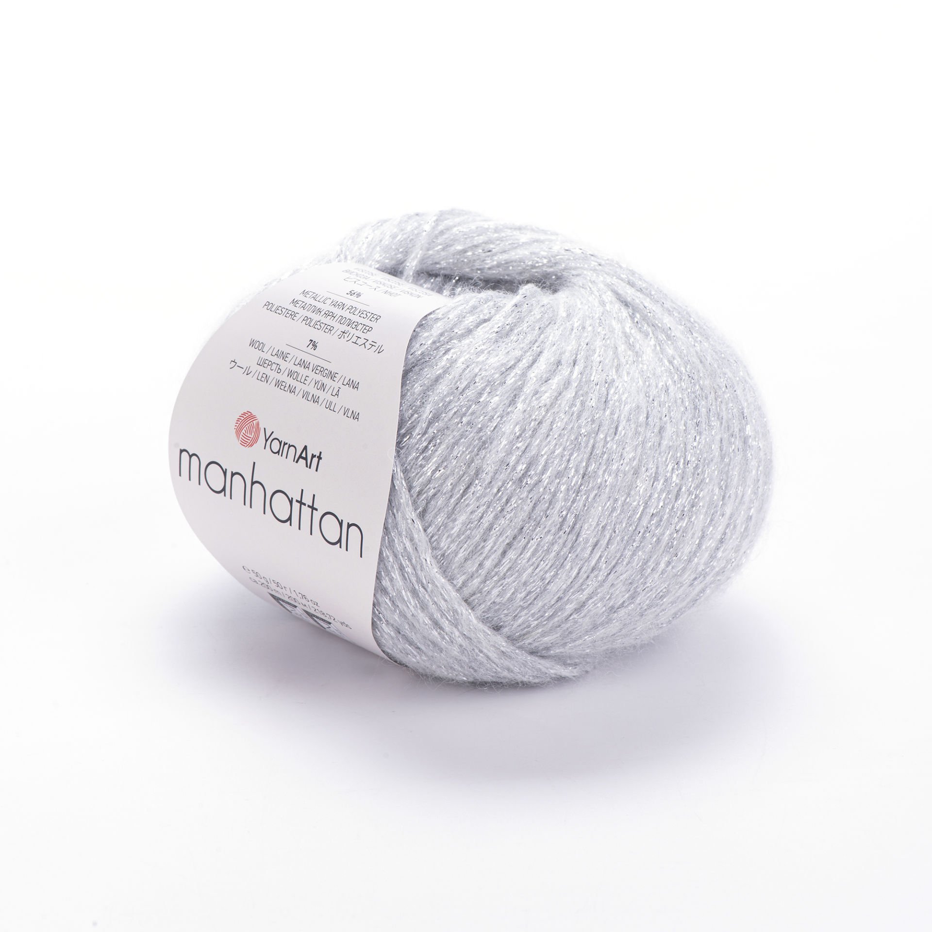 YARNART MANHATTAN - GLITTERY KNITTING YARN LIGHT GREY - 901