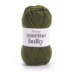 YARNART MERINO BULKY - KNITTING YARN OLIVE GREEN - 530