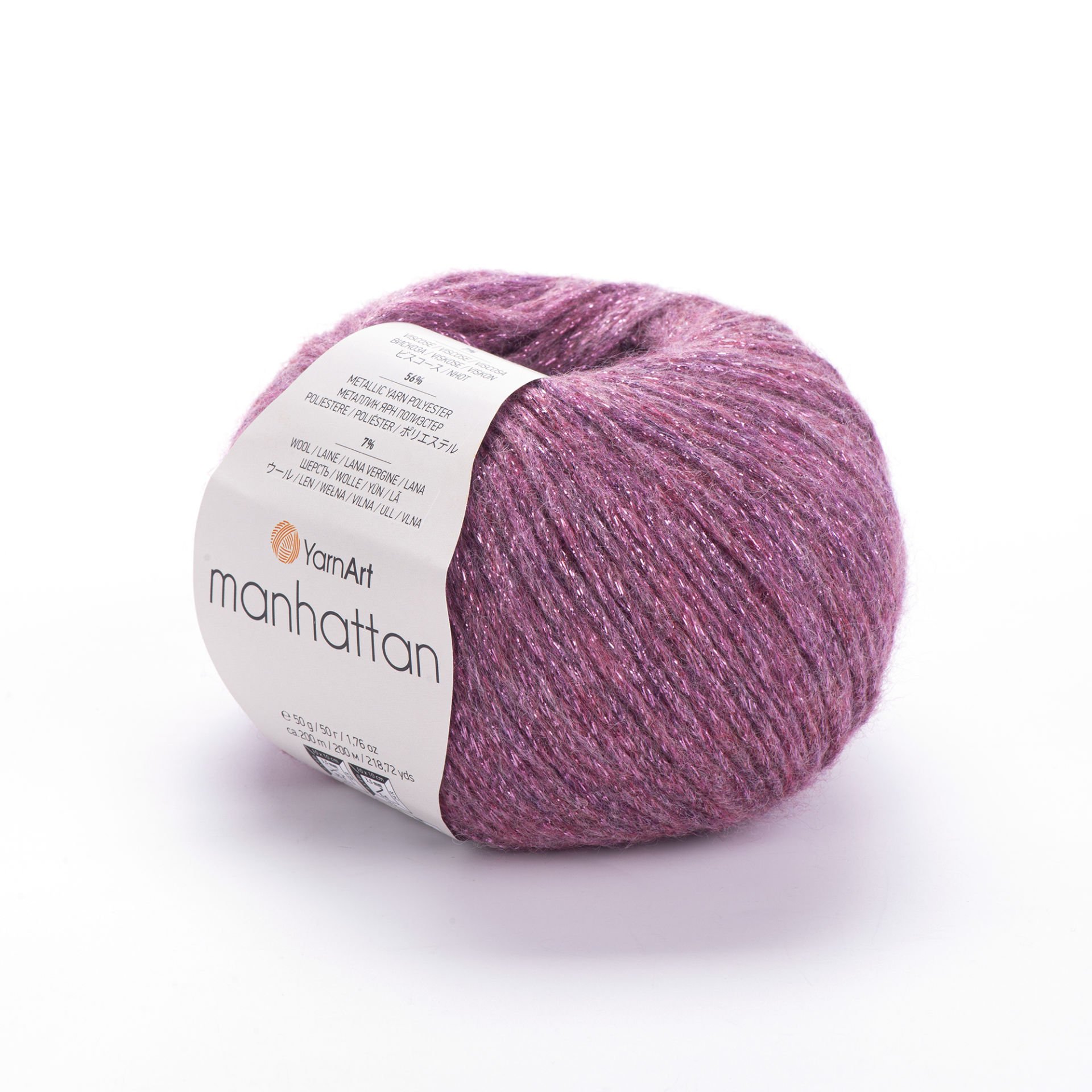 YARNART MANHATTAN - GLITTERY KNITTING YARN DUSTY ROSE - 905