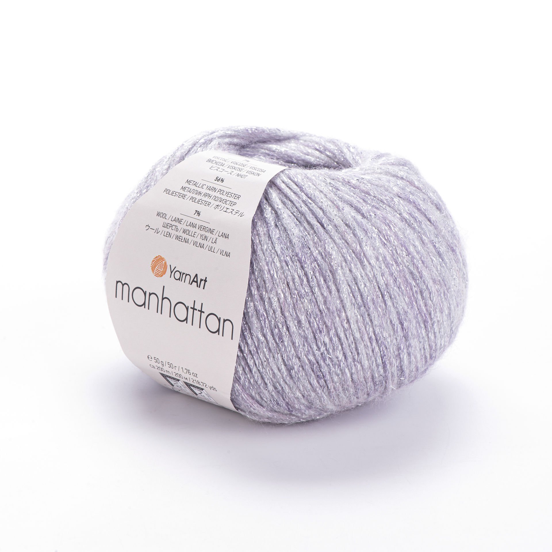 YARNART MANHATTAN - GLITTERY KNITTING YARN LIGHT LILAC - 910
