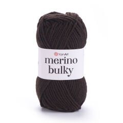 YARNART MERINO BULKY - KNITTING YARN BROWN - 116