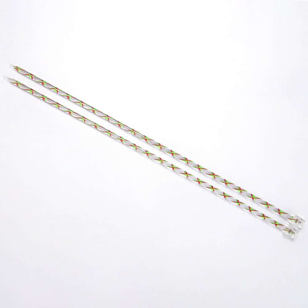 COLOURED PLASTIC KNITTING NEEDLE 35 CM 5 MM - GREEN