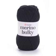 YARNART MERINO BULKY - KNITTING YARN BLACK - 585