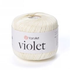 YARNART VIOLET - MERCERIZED LACE YARN CREAM - 0326