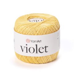YARNART VIOLET - MERCERIZED LACE YARN YELLOW - 4653