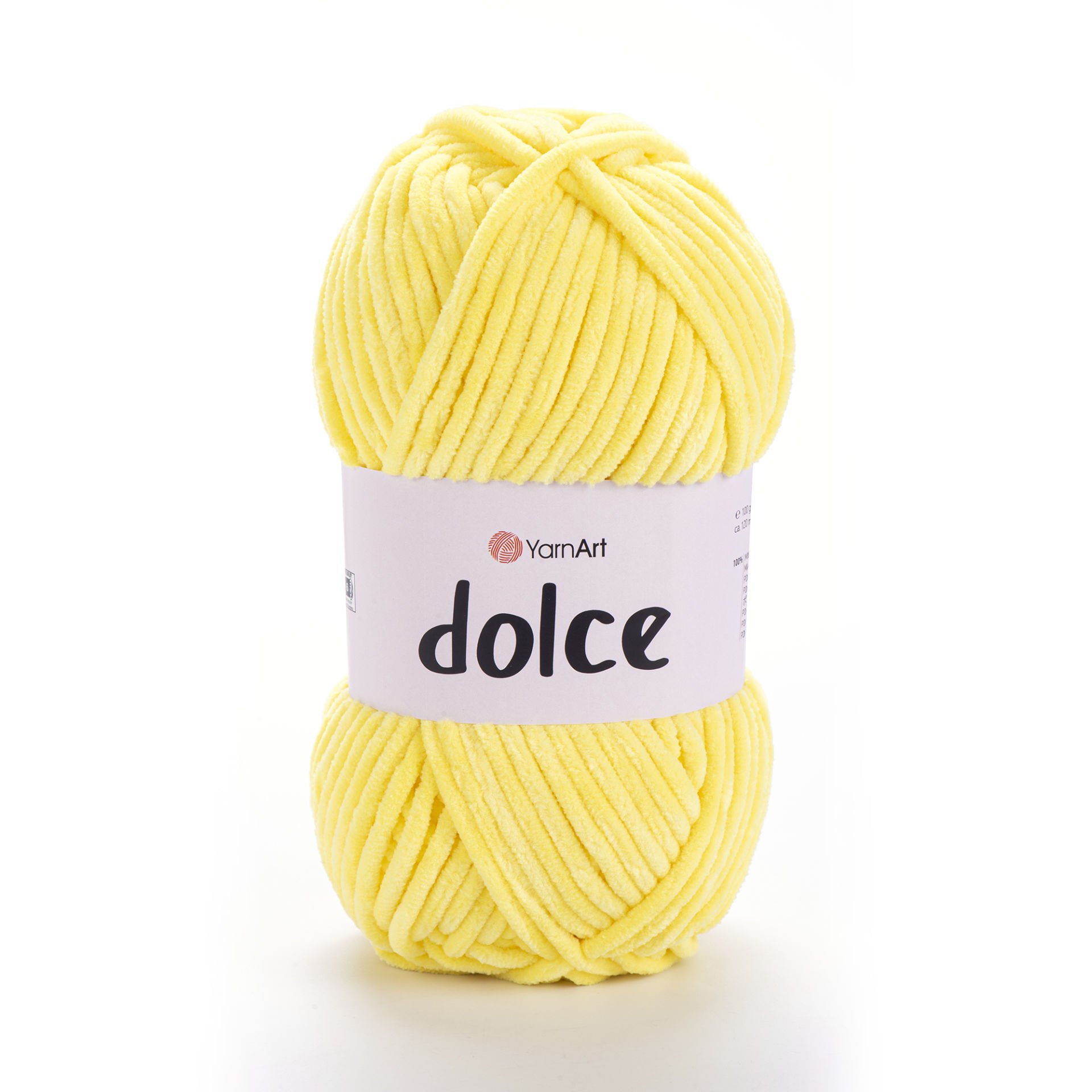 YARNART DOLCE - VELVET KNITTING YARN YELLOW - 851