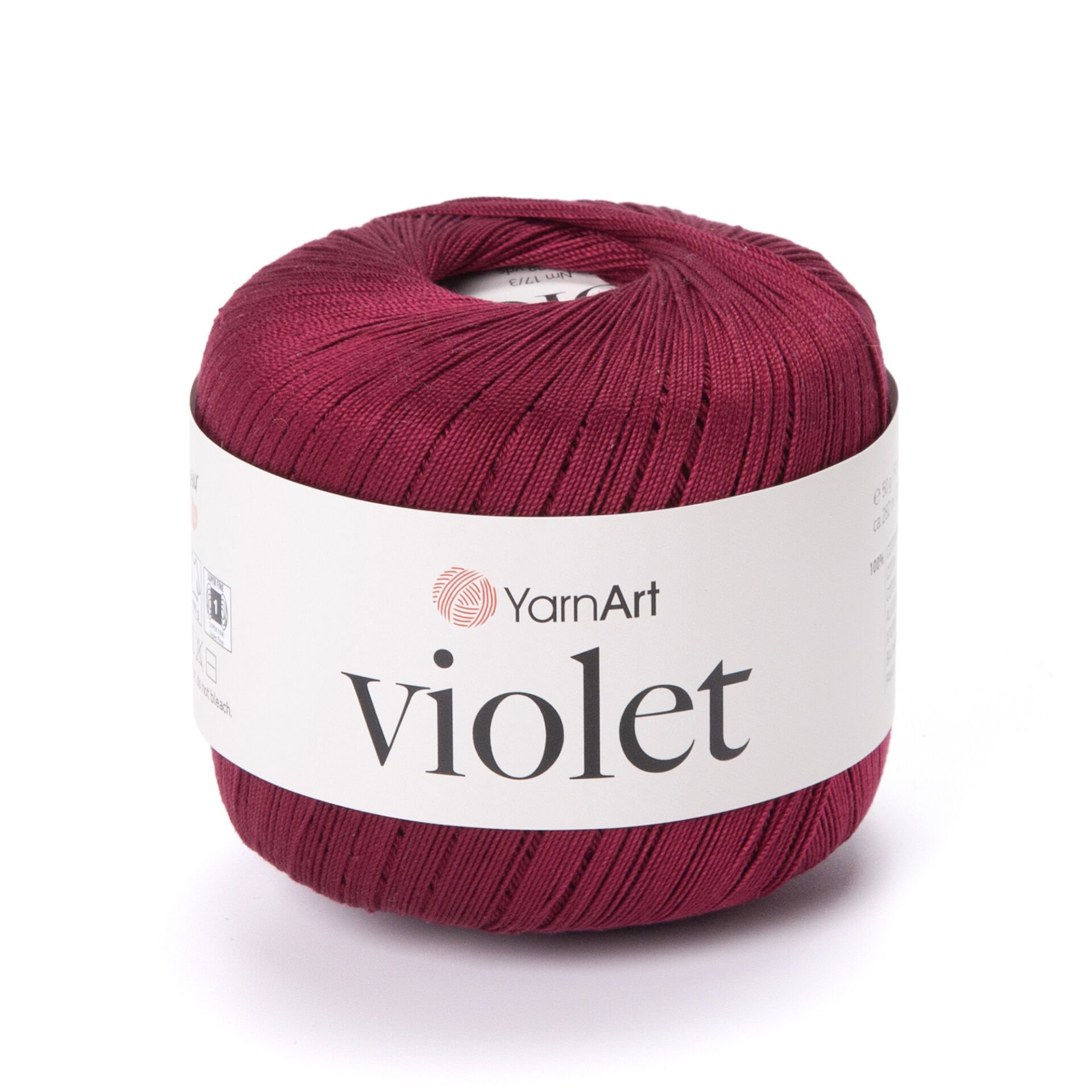 YARNART VIOLET - MERCERIZED LACE YARN PLUM - 0112