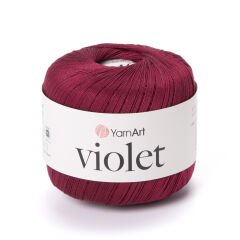YARNART VIOLET - MERCERIZED LACE YARN PLUM - 0112