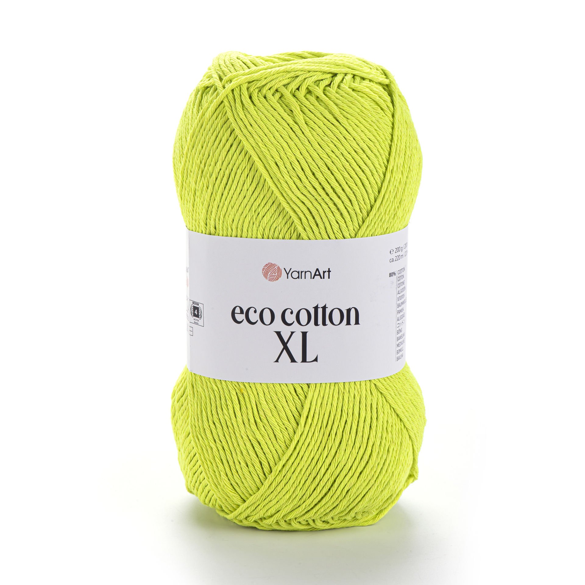 YARNART ECO COTTON XL - KNITTING YARN NEON GREEN - 801