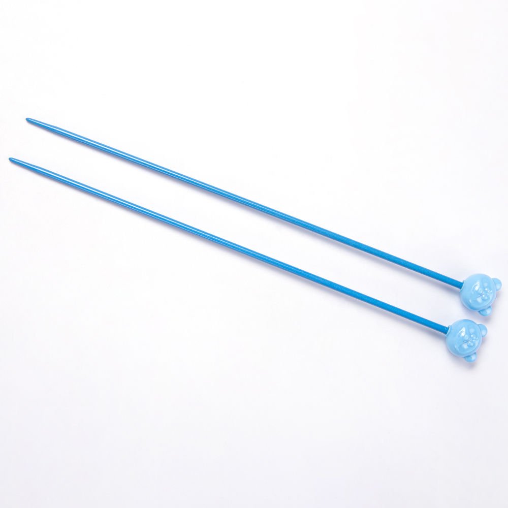 COLOURED SHORT KNITTING NEEDLE 20 CM 3 MM - BLUE