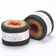 YARNART FLOWERS - MULTICOLOR KNITTING YARN VARIEGATED - 302