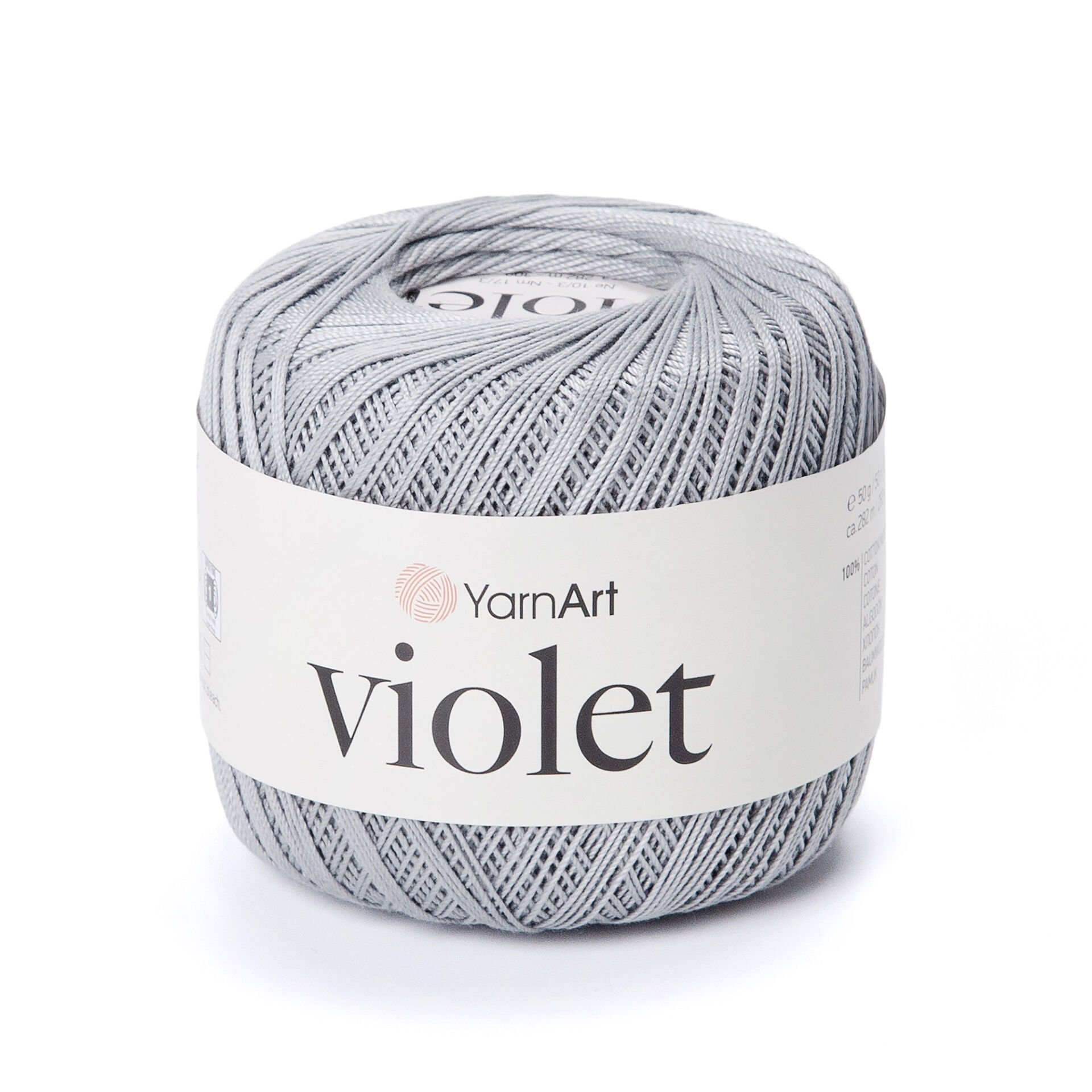YARNART VIOLET - MERCERIZED LACE YARN GREY - 5326