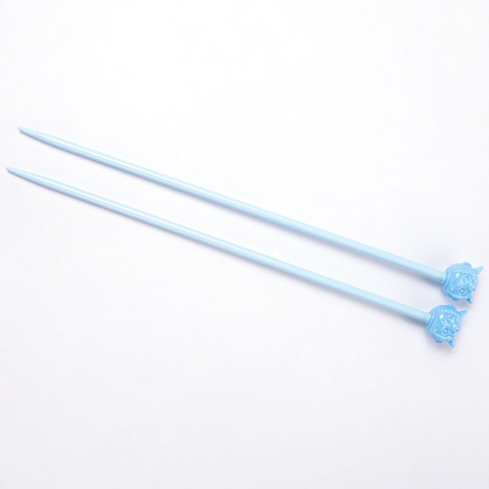 COLOURED SHORT KNITTING NEEDLE 20 CM 4 MM - BLUE