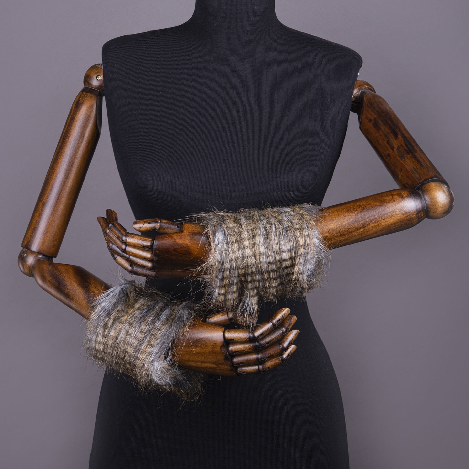 YARNART CUFFS - FAUX FUR CUFFS VARIEGATED - 05