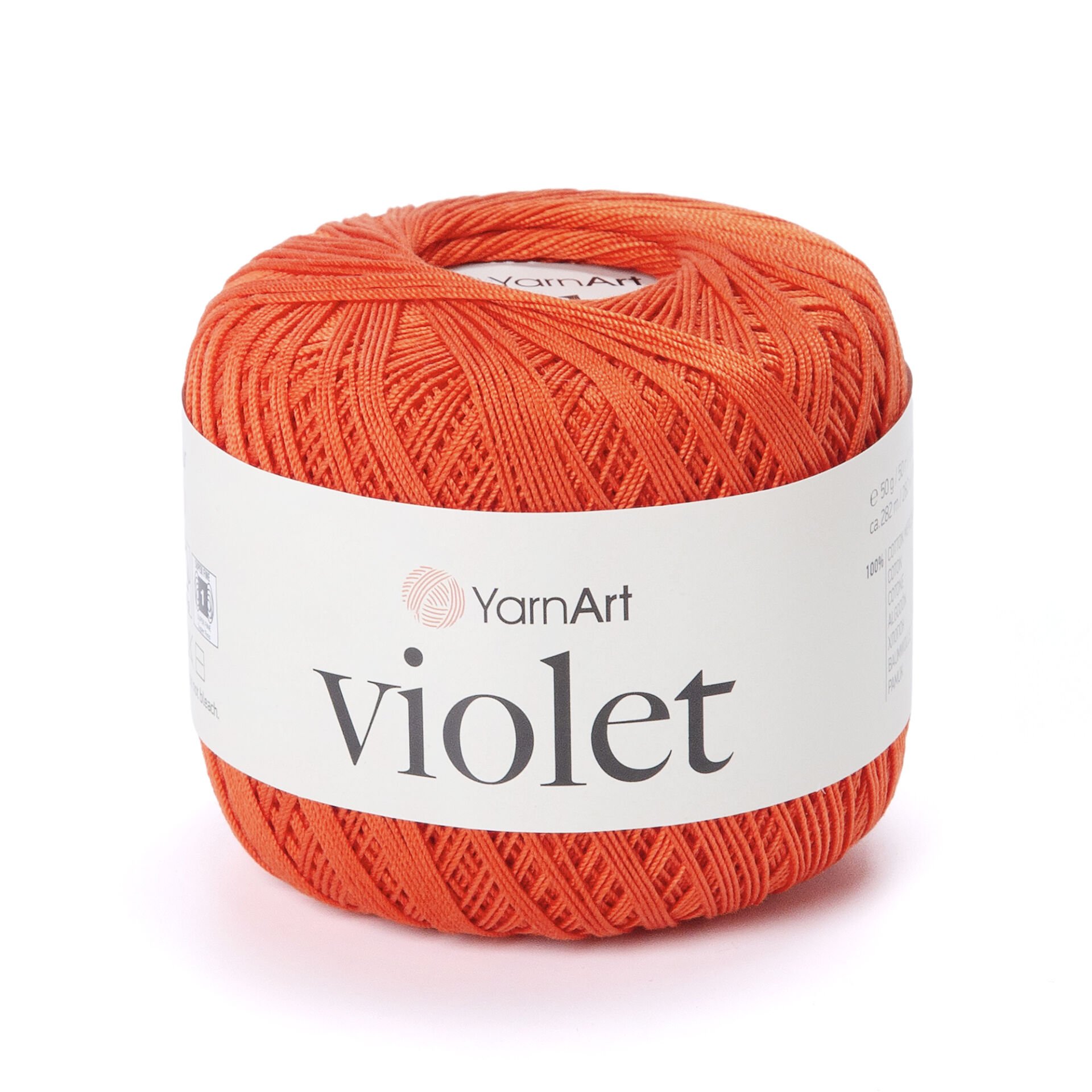 YARNART VIOLET - MERCERIZED LACE YARN DARK ORANGE - 5535