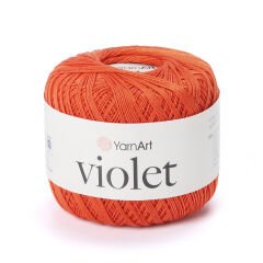 YARNART VIOLET - MERCERIZED LACE YARN DARK ORANGE - 5535
