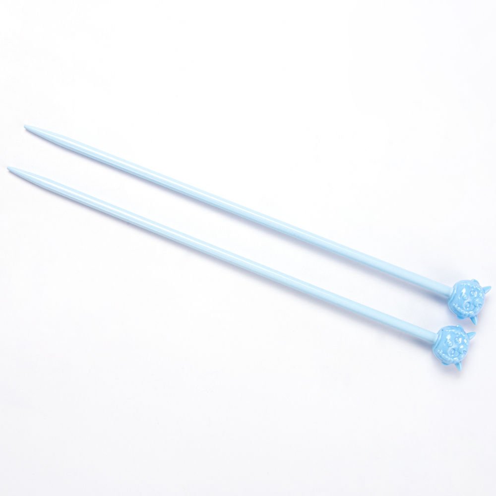 COLOURED SHORT KNITTING NEEDLE 20 CM 4.5 MM - BLUE