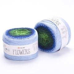 YARNART FLOWERS - MULTICOLOR KNITTING YARN VARIEGATED - 306