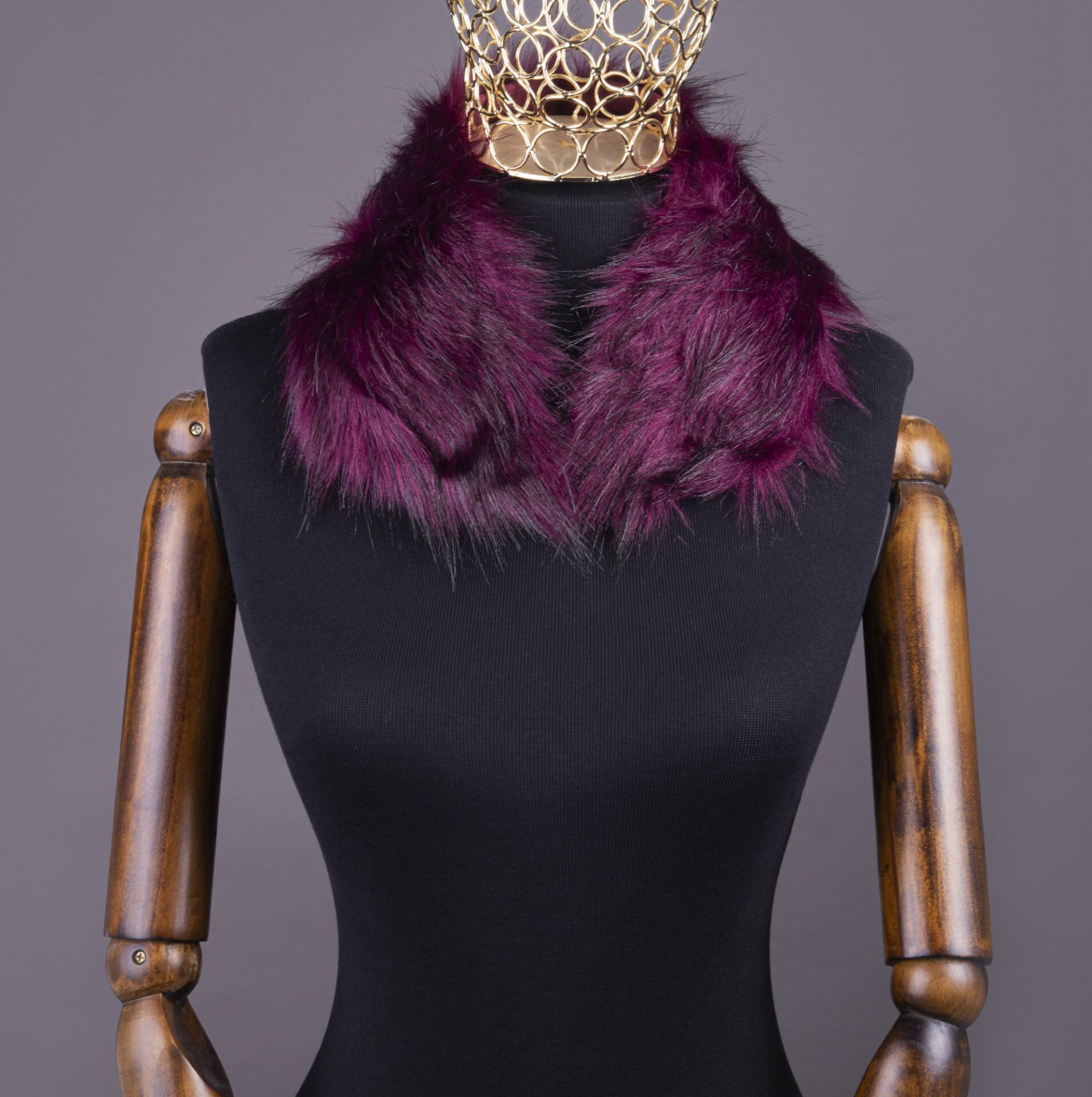 YARNART FULL ROLL - FAUX FUR COLLAR CLARET - 03