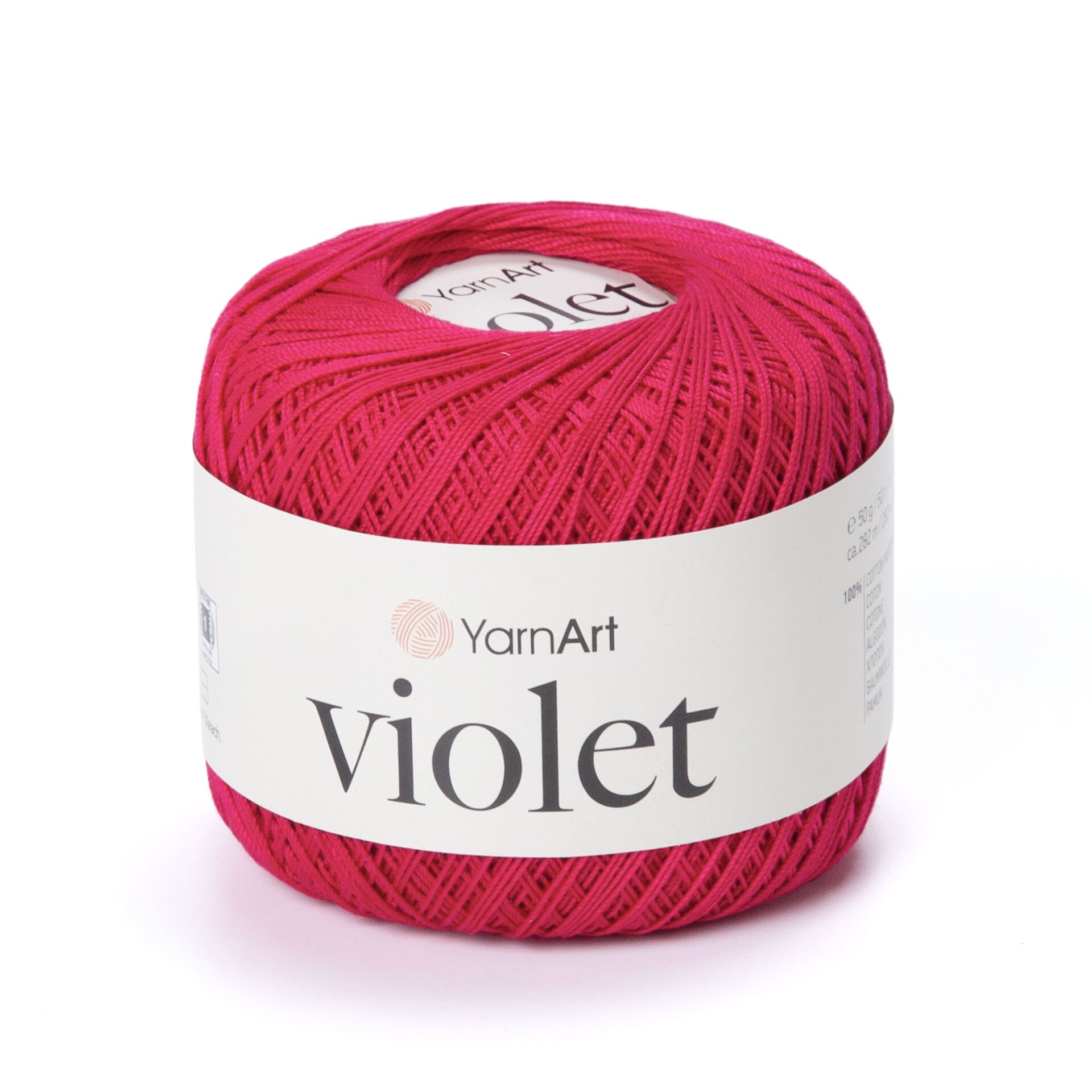YARNART VIOLET - MERCERIZED LACE YARN FUCHSIA - 6358