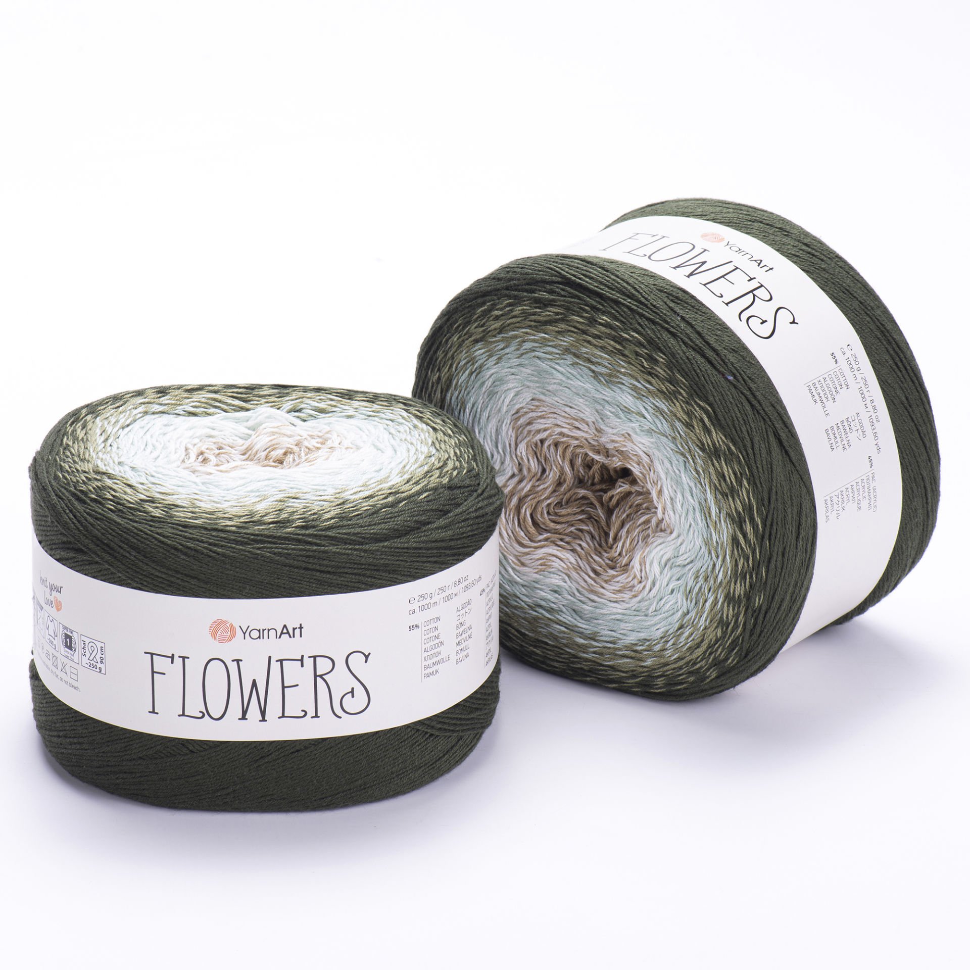 YARNART FLOWERS - MULTICOLOR KNITTING YARN VARIEGATED - 311