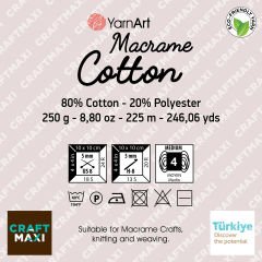 YARNART MACRAME COTTON - MACRAME CORD PINK - 762