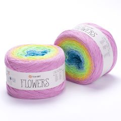 YARNART FLOWERS - MULTICOLOR KNITTING YARN VARIEGATED - 312