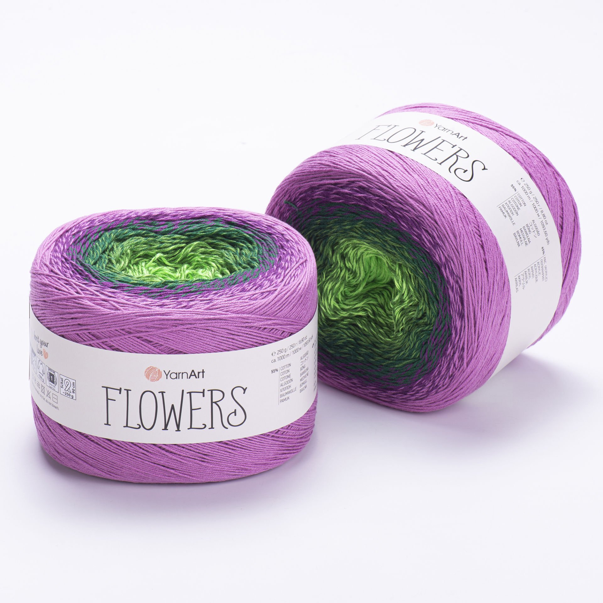 YARNART FLOWERS - MULTICOLOR KNITTING YARN VARIEGATED - 313
